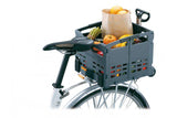 Topeak Trolley Tote black foldable bike basket with telescopic handle and wheels for MTX QuickTrack racks.