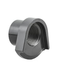 Black Trek 2022 ABP UDH non-drive dropout guide nut for suspension upgrade, shown on a bicycle component.