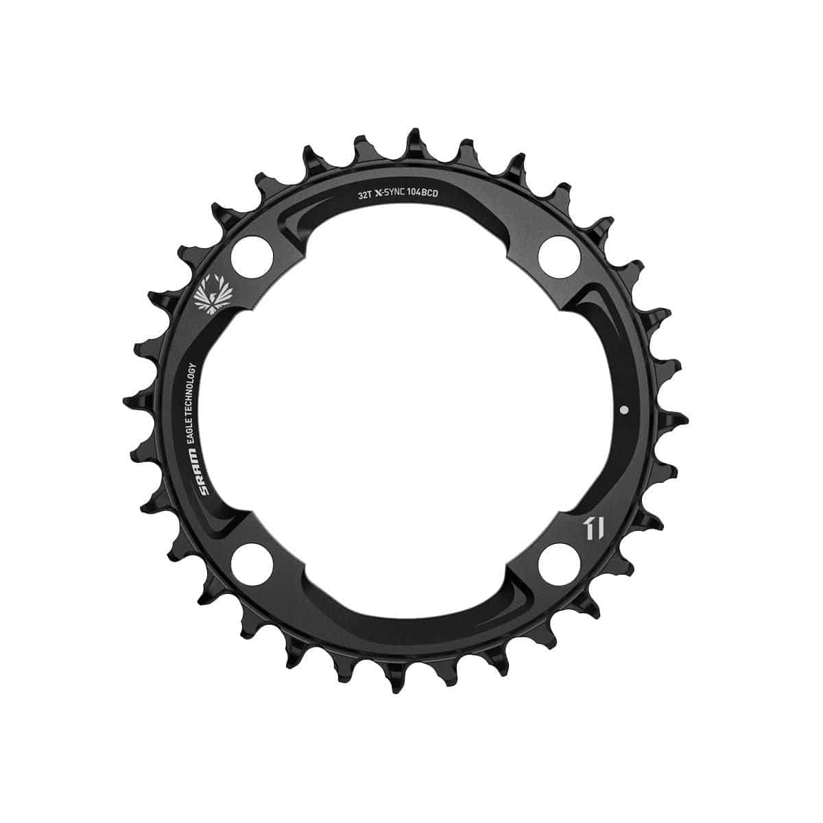 SRAM X-SYNC 2 30T 94 BCD chainring for Eagle 11-12 speed eMTB Levo SL, black aluminum bike component.
