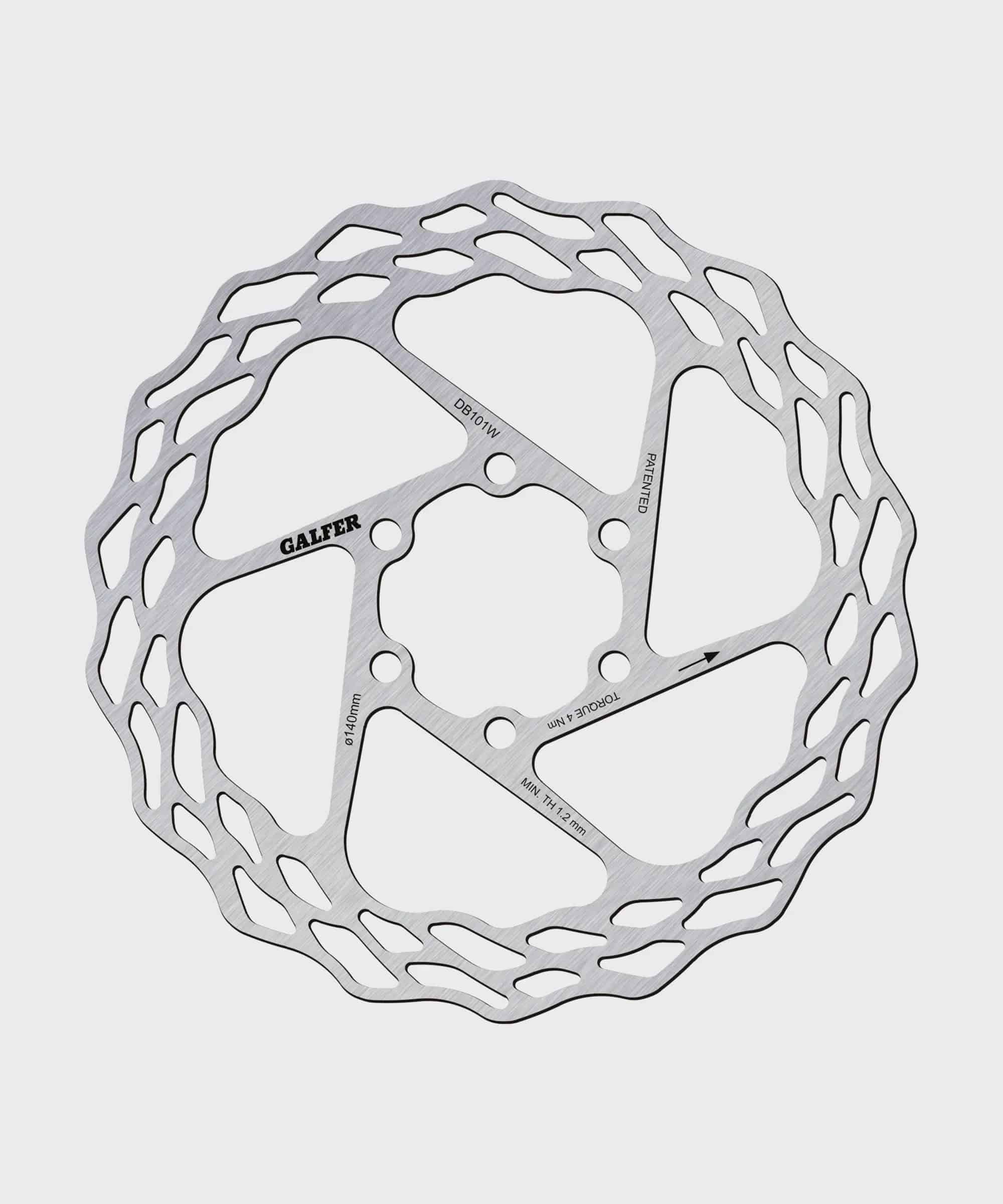 Galfer Wave Road Disc Rotor with 6-bolt mounting for road, gravel, and cyclocross bikes, showcasing the high-performance braking component.