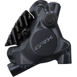 Shimano GRX RX410 rear hydraulic disc brake caliper with flat mount for bike components, no rotor or adapter included.