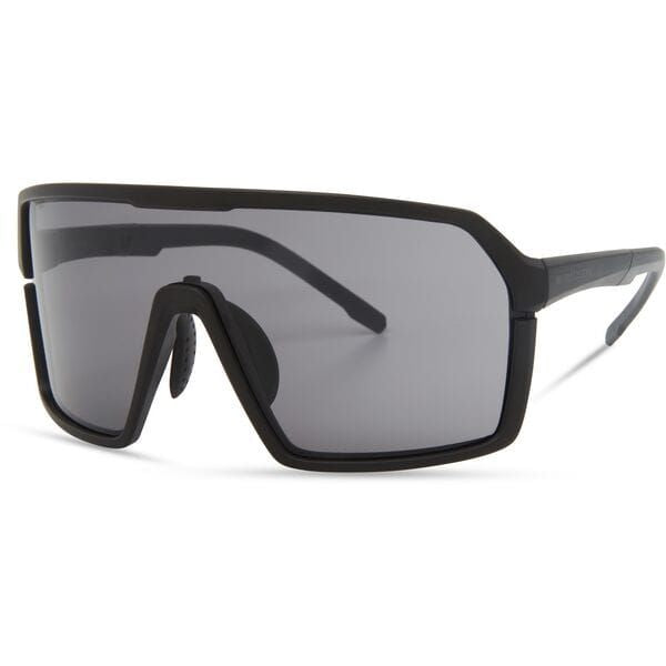 Madison Eyewear Crypto Matt Black sunglasses with black mirror lenses, UV protection, stylish clothing accessory.