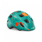 MET Hooray toddler helmet with adjustable fit, ventilation, and safety features, shown with colorful design and secure straps.