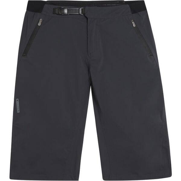 Madison DTE men's 3-layer waterproof cycling shorts with breathable fabric, shown on a model for outdoor riding.