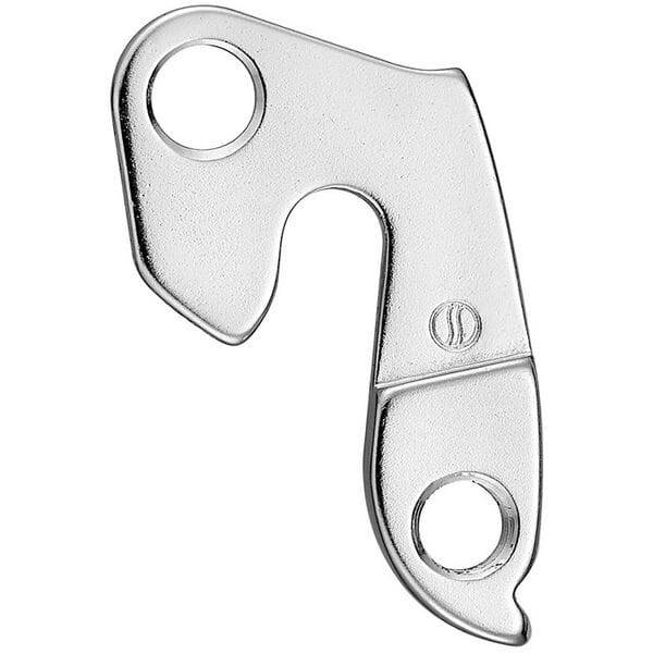 Durable M Part gear hanger for bike components, compatible with various bike brands, shown in close-up with metal construction.