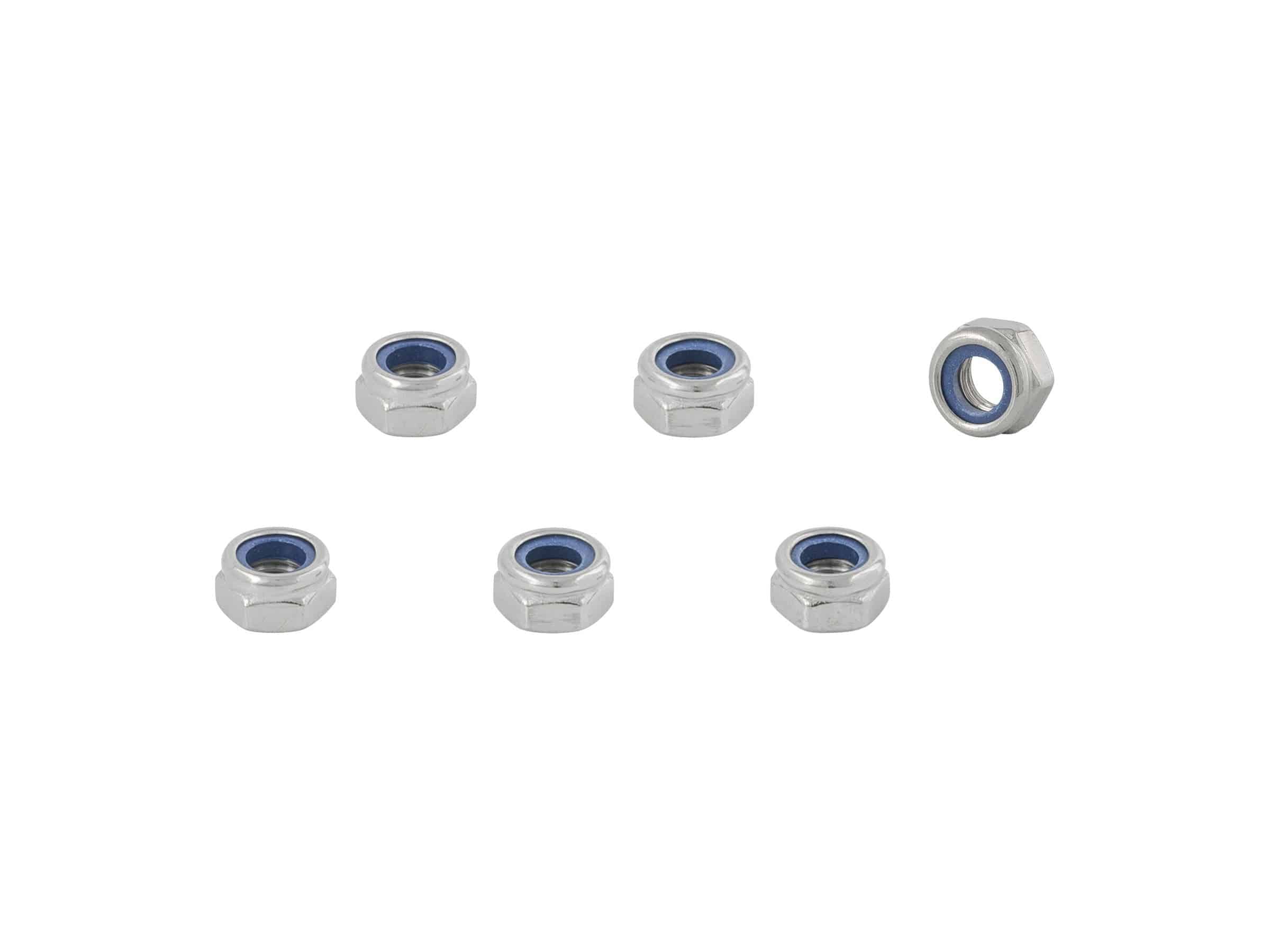 Black Bontrager Trek M5 locknut for bike components, M5 x 8mm size, ensuring secure fit and reliable fastening.