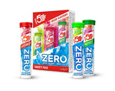 High5 ZERO electrolyte hydration tablets variety pack featuring citrus, caffeine, and protect flavors in colorful packets.