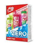 High5 ZERO variety pack electrolyte hydration tablets in citrus flavor, featuring caffeine and protect ingredients, in a clear container.