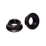 Weldtite cotterless axle nuts with 14mm hex head for bike wheel components, showing the metal nuts and threading.