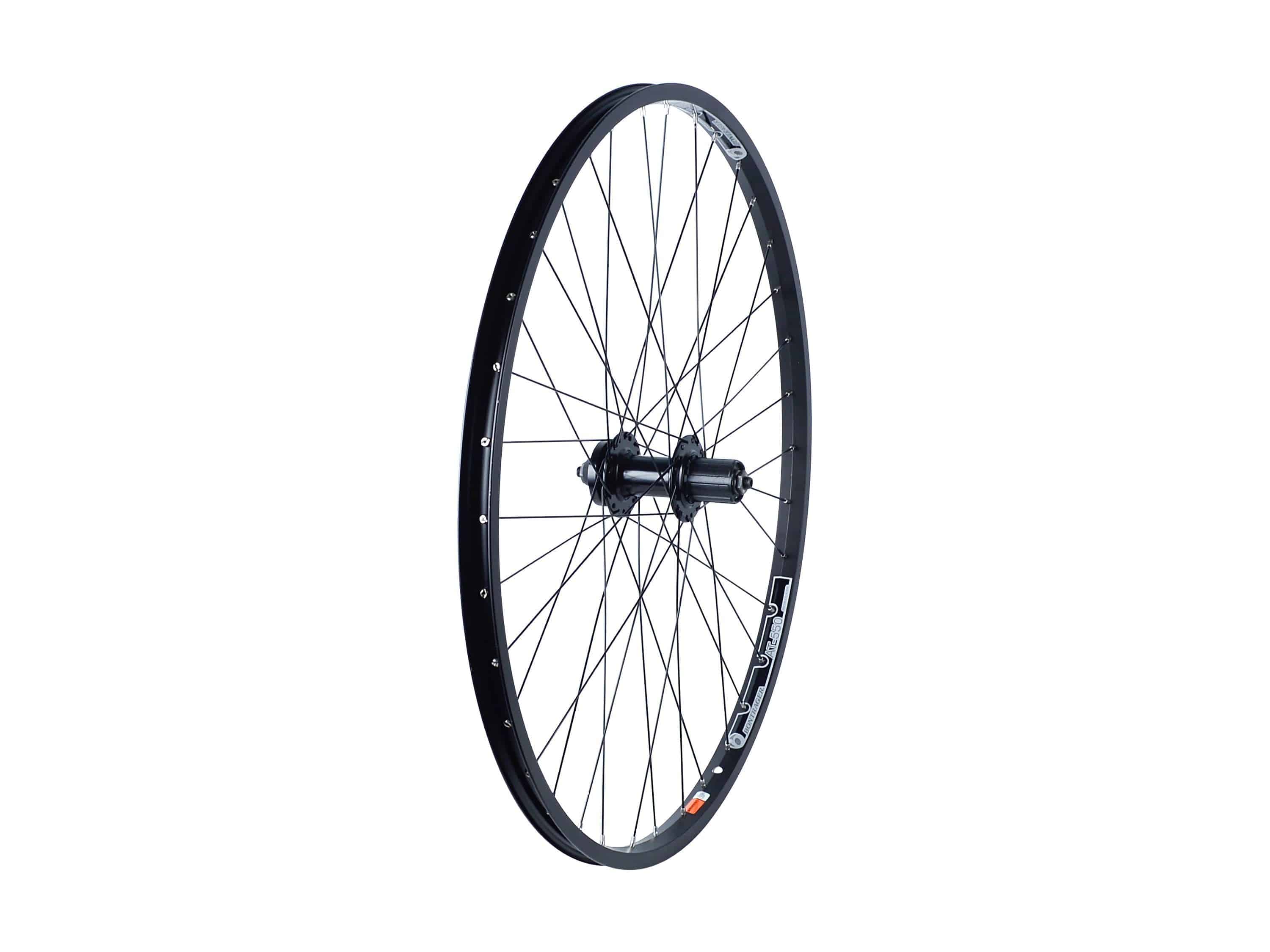 Bontrager AT550/DC20 27.5-inch mountain bike wheel with 36H disc brake compatibility and 6-bolt ISO mounting.