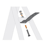 SKS Beavertail Velo Top-Down Drill Bracket for secure mudguard mounting on bicycles, showcasing the durable accessory in a close-up view.