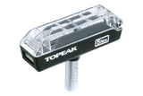 Topeak Torque 5 & 6 bike torque wrench with 4/5/6mm Allen keys and T25 Torx key, used for precise bike maintenance.