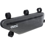 EVOC waterproof bike packing frame bag with 3.5L capacity, designed for secure storage on mountain bikes.