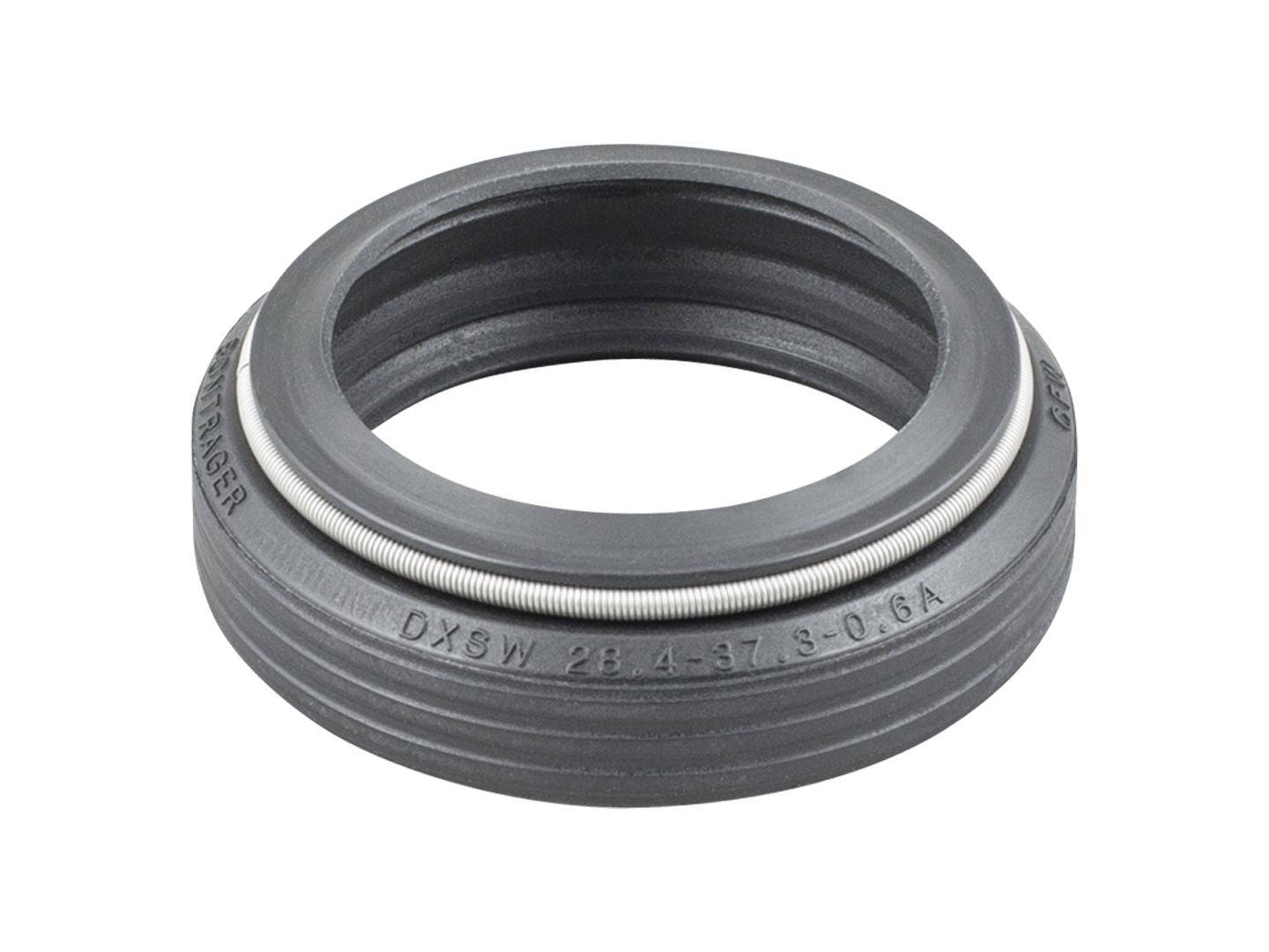 Bontrager Line Elite 34.9mm dropper post dust seal replacement in black, showcasing the component for bike maintenance.