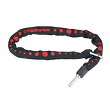 Trelock Plug In Chain ZR455 140cm black bike lock with nylon sleeve and carry bag, designed for secure bike protection.
