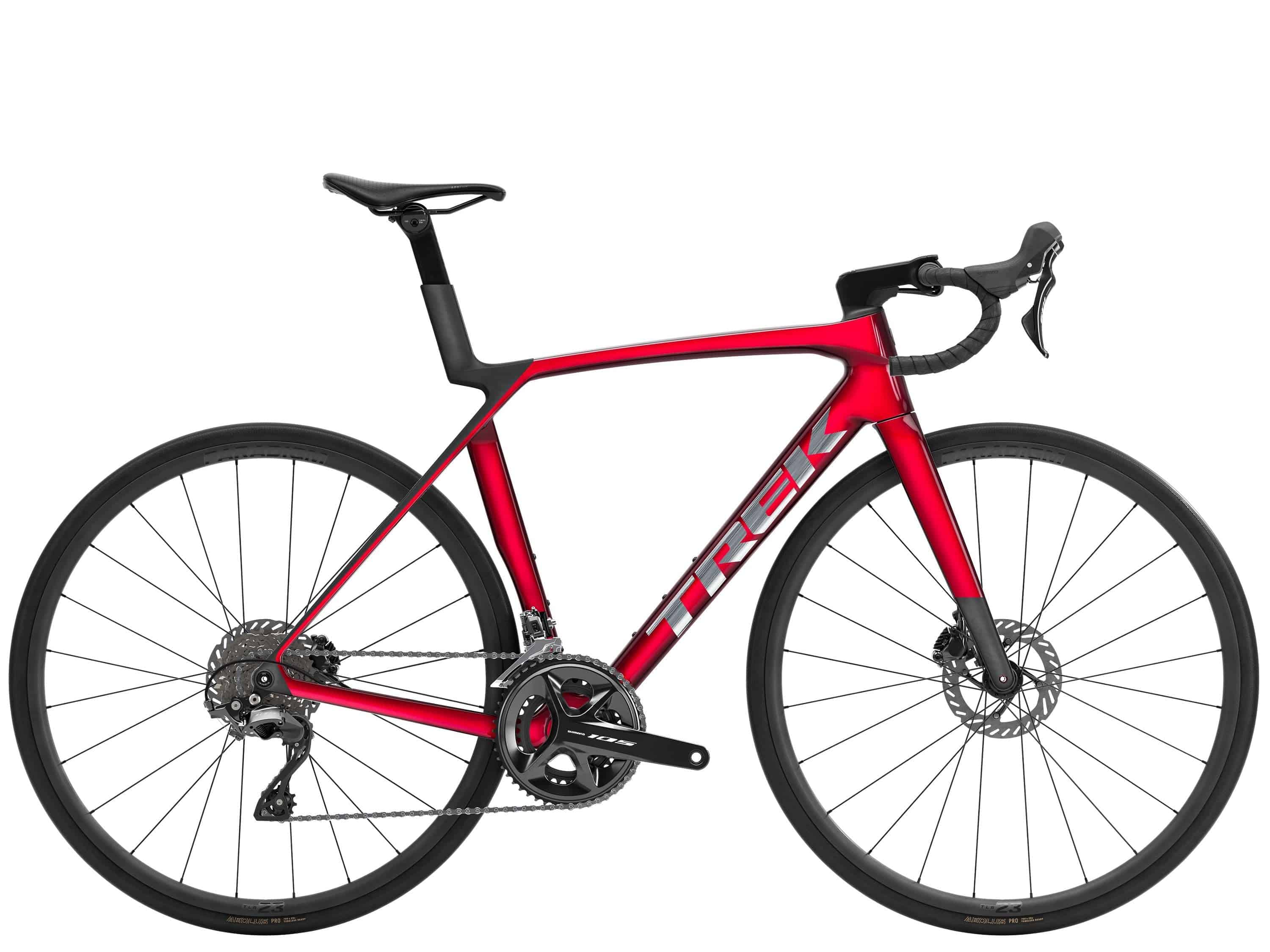 Trek Madone SL 5 Gen 8 aero road bike with lightweight frame, aerodynamic design, and racing features for speed and climbing.