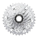 MicroSHIFT H-Series 11-speed steel cassette for road and e-bike HG hubs, featuring durable metal construction and gear teeth.