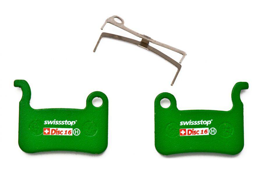 SwissStop Disc 16 Organic brake pads for Shimano MTB XTR, XT, SLX green disc brakes, high-performance bike components