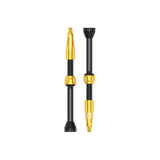 Lezyne CNC TLR tubeless valve pair with integrated valve core tool, 60mm length, for bicycle wheel components.
