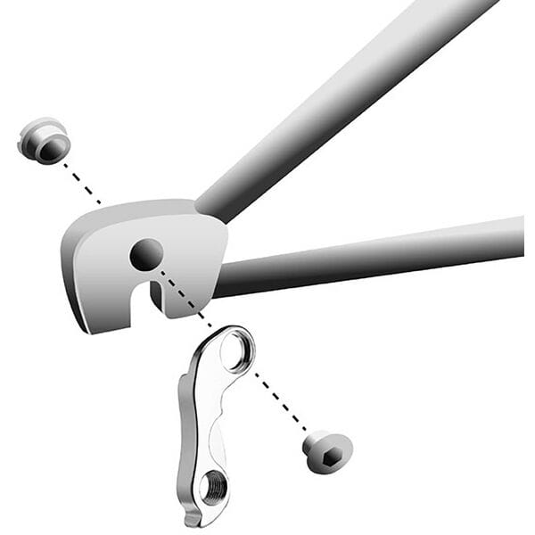 M Part Fuji Gear Hanger replacement for bike frames, designed to protect and secure gears in bicycle component system.