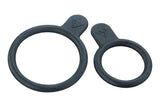 Topeak Redlite Bands Black flexible rear light mount for bike seat posts, shown wrapped around a bike seat post.