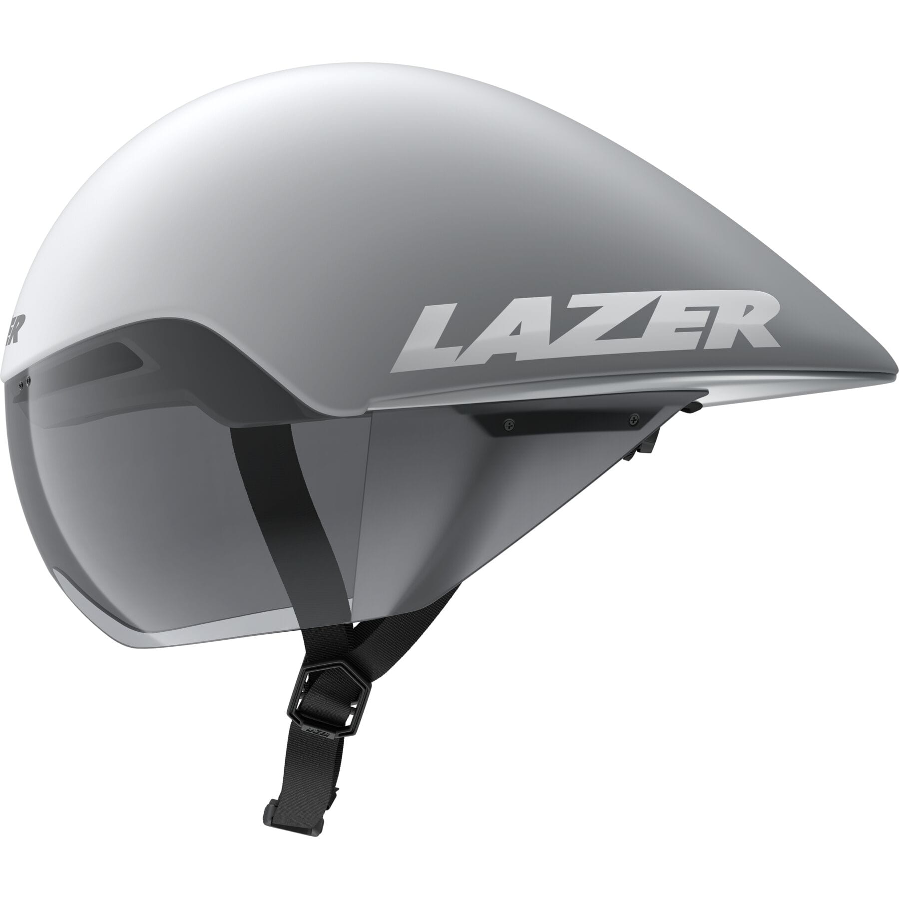 Lazer Volante KinetiCore aerodynamic cycling helmet with adjustable fit and panoramic lens, shown from the front profile.