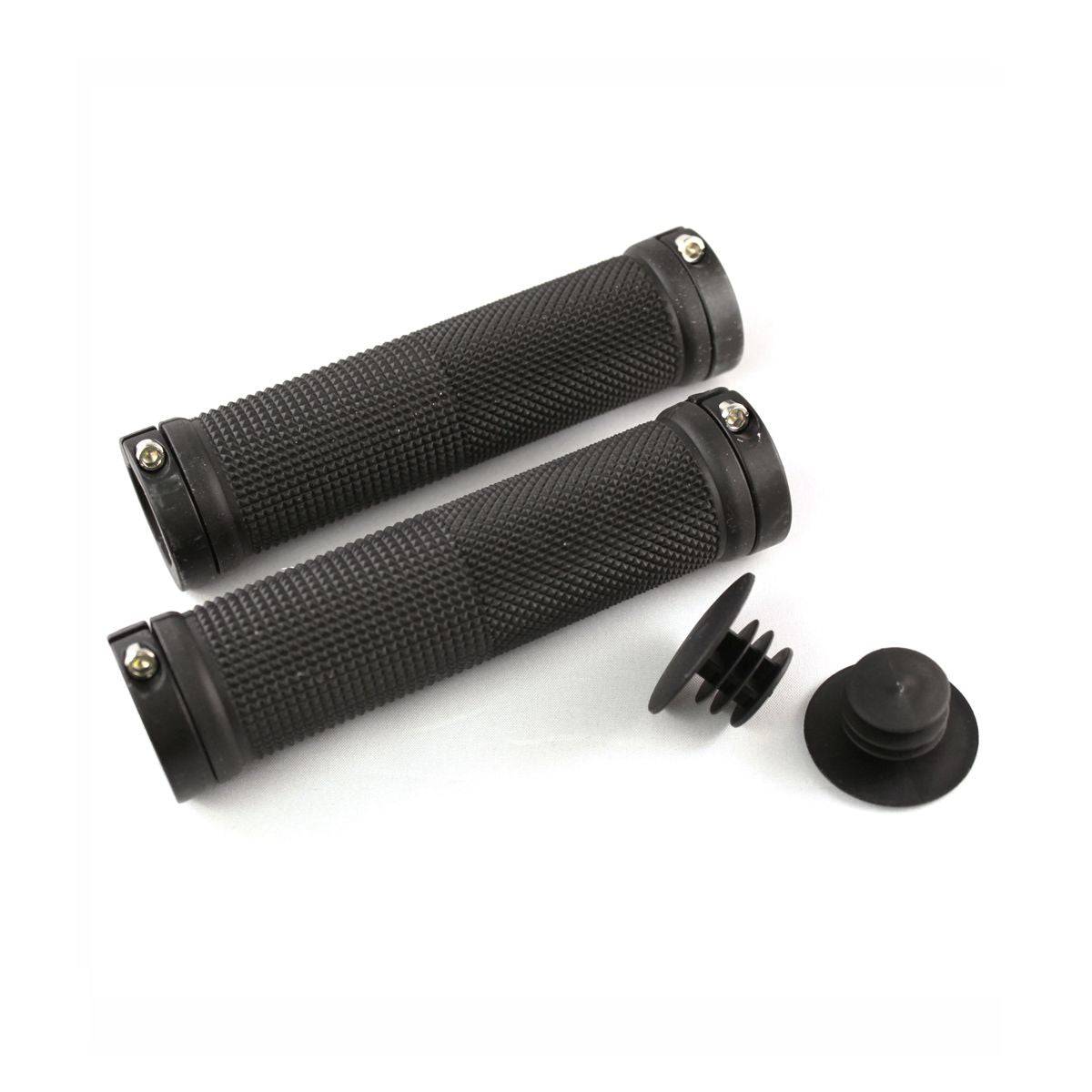 Clarks Vice Lock-On Handlebar Grip Black with Black Anodised End: | Swinnerton Cycles