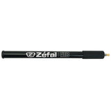 Zefal hand pump for ATB bikes with flexible Schrader and Presta valve adapters, compact bike accessories for inflating tires.