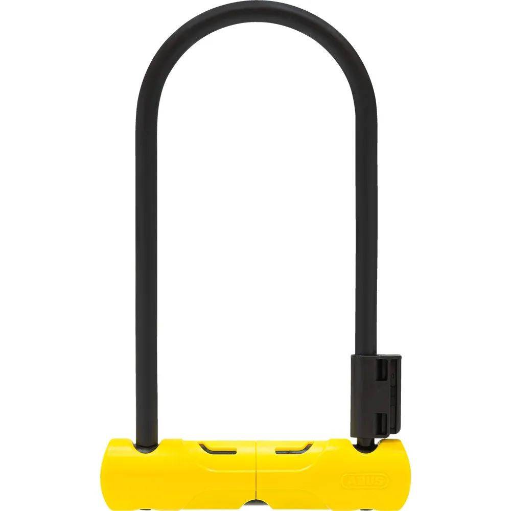 ABUS 402 D-Lock U-lock for bikes and scooters with hardened steel security, showing the sturdy lock and key mechanism.