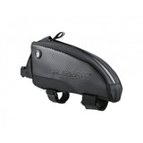 Topeak Fuel Tank top tube bag with cable access for cycling essentials, mounted on a bike frame.