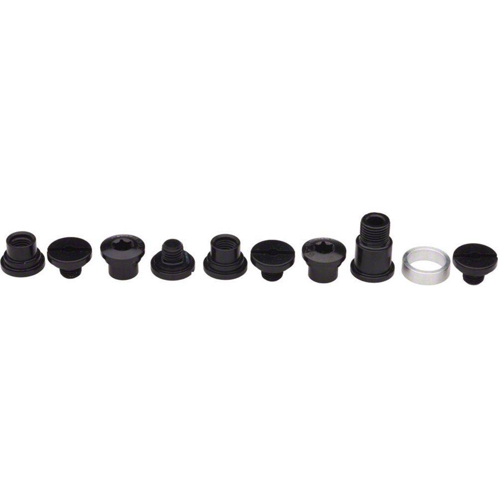 Campagnolo chainring bolts for secure fit and drivetrain performance, shown on a bicycle component.