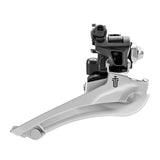 MicroSHIFT Sword black front derailleur for 2x9-speed mountain bikes, lightweight bike component with precise shifting.