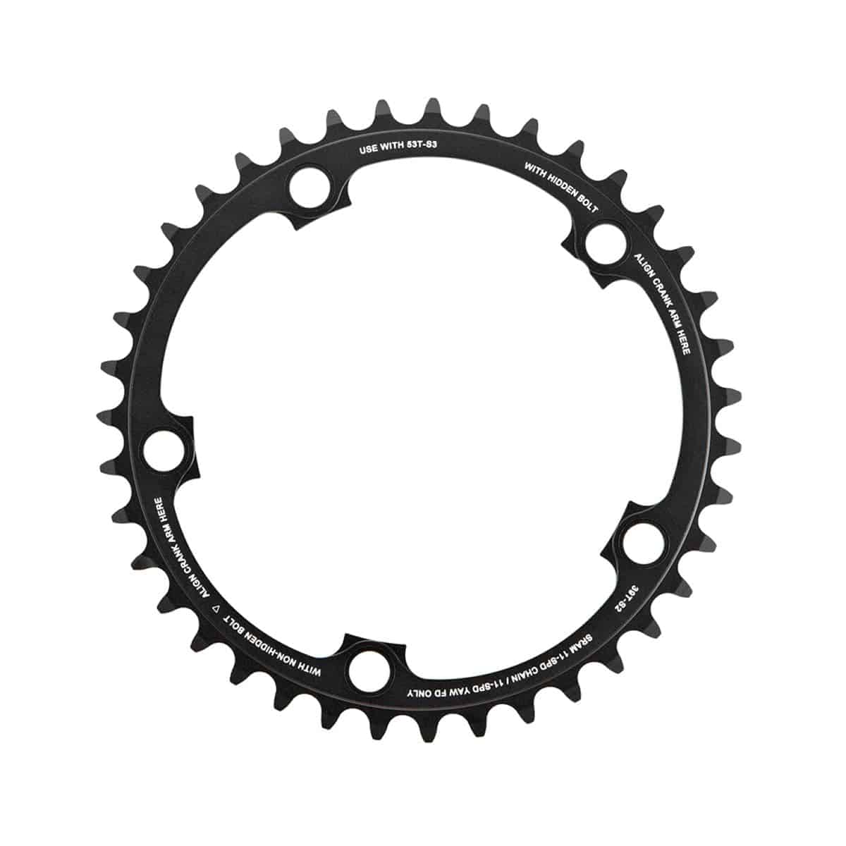 SRAM X-Glide R 39T yaw chainring for 11-speed road bikes, red finish, black aluminum construction, compatible with Force22 Blast groupset