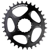 Race Face direct mount oval chainring for mountain bikes, featuring 10% ovality to enhance pedal efficiency and performance.