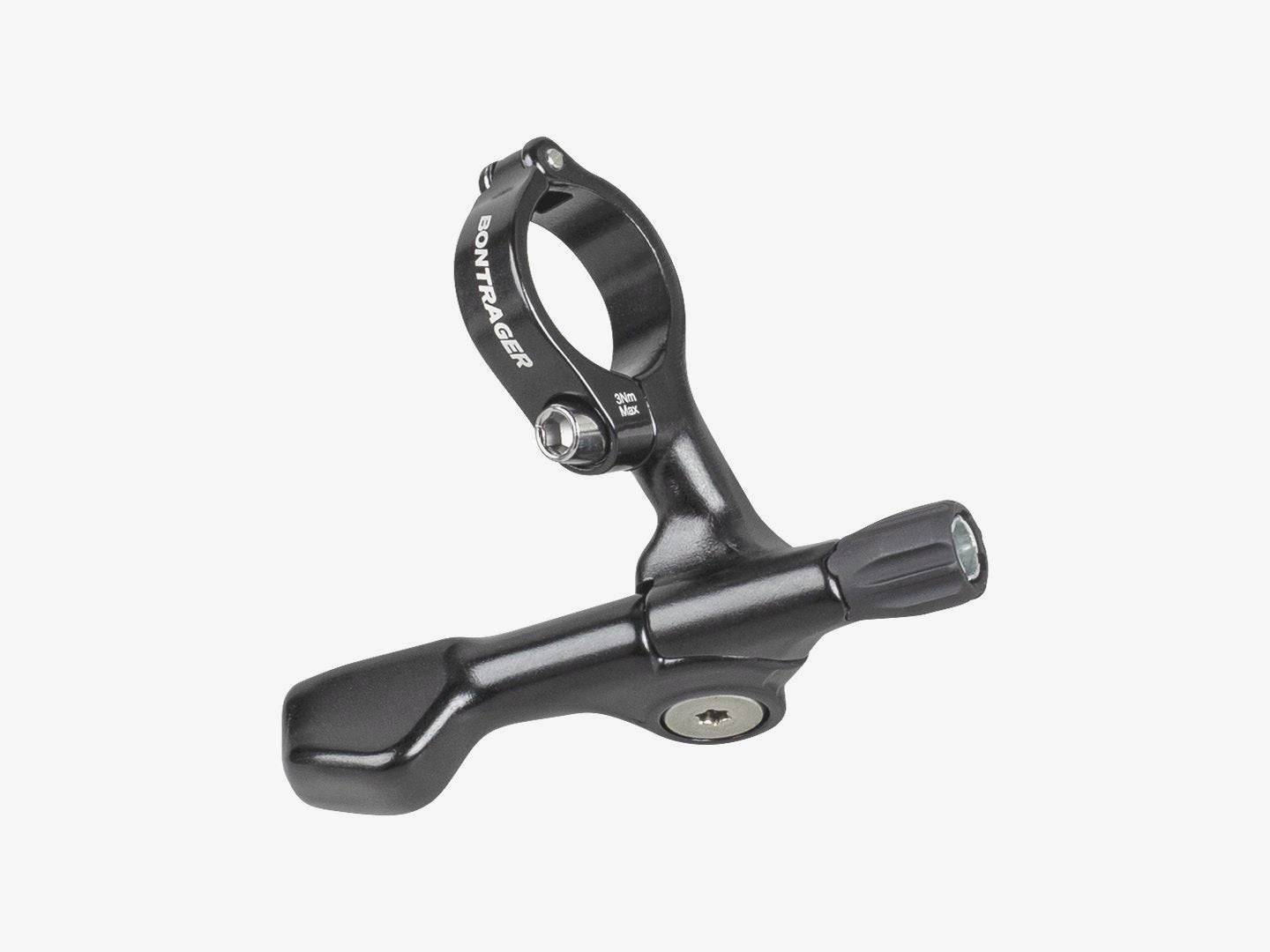Bontrager Line Dropper under-bar seatpost lever in black for 1x drivetrain bikes, showing the ergonomic design and mounting details.
