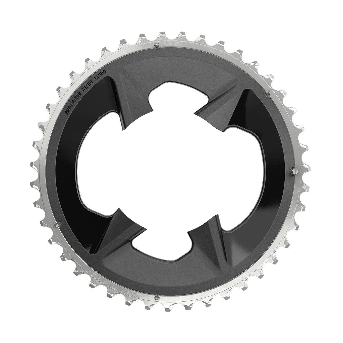 SRAM Spare - Chain Ring Road 43T 94BCD 2X12 Rival Wide Black With Cover Plate: | Swinnerton Cycles