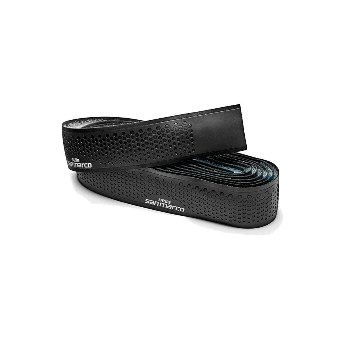 Selle San Marco Presa Corsa Team gel padded handlebar tape on a road bike handlebar for comfortable grip and control.
