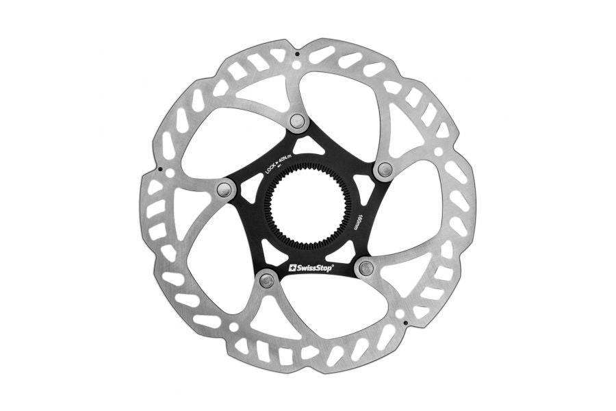 SwissStop Catalyst 6-Bolt Brake Rotors for cycling, high-performance components with vented design and silver finish.