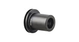 Bontrager DT350 Road 12mm non-drive rear axle end cap in black, designed for 142mm OLD road bike wheels.