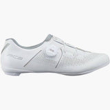 Shimano RC3W women's road cycling shoes with BOA L6 dial and reflective prints, designed for comfortable cycling performance.