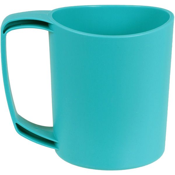 Lifeventure Ellipse Mug 355ml BPA-free travel cup for hot and cold drinks, shown in outdoor setting with a sleek design.
