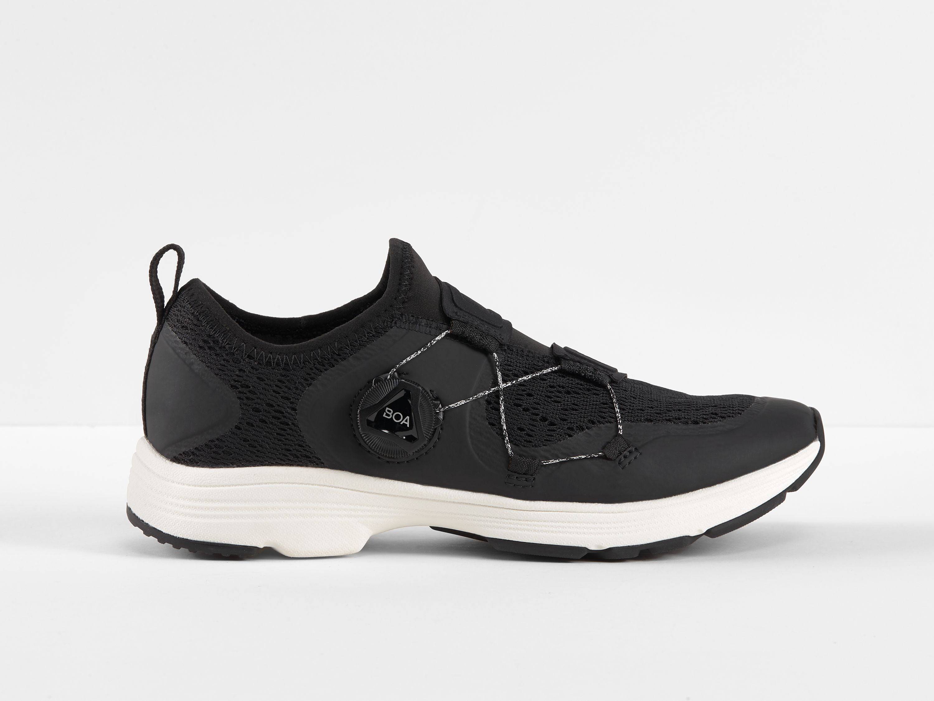Bontrager Cadence Spin Road Cycling Shoes with BOA L6 dial and SPD compatibility, showing sleek design and secure fit.