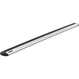 Thule Wing Bar Evo aluminium roof bar with aerodynamic mounts, shown with compatible accessories on a vehicle roof.