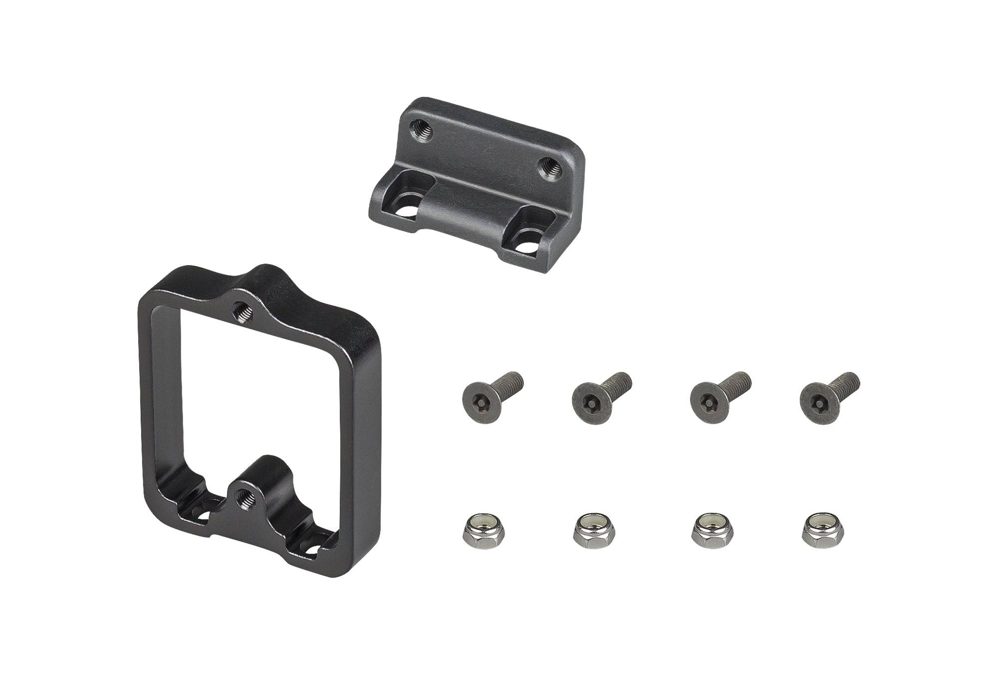 Black Trek Powerfly 2019 battery mount baseplates, secure fit replacement components for e-bike battery installation.