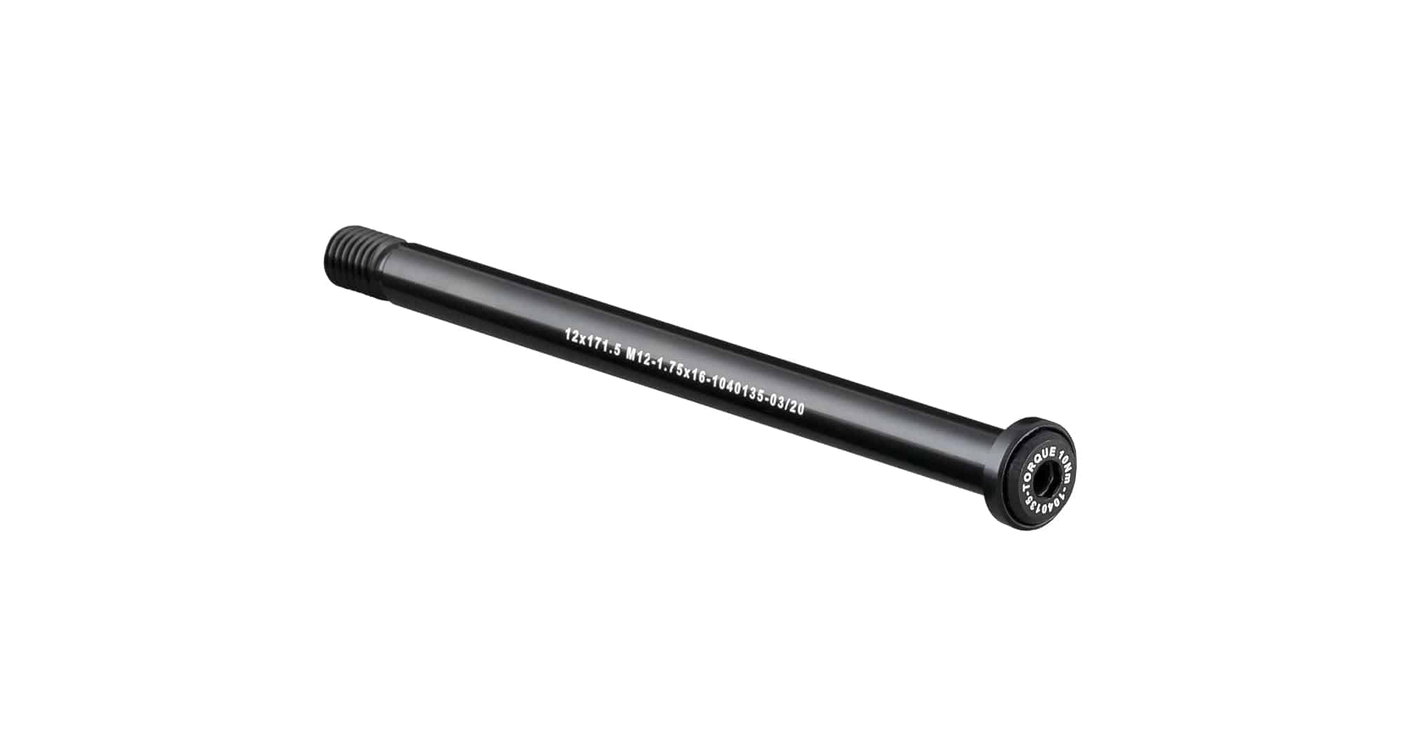 Bontrager Switch Lever rear thru-axle in black, 171.5mm length, bike component for secure wheel attachment.
