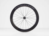 Bontrager Aeolus RSL 62 TLR disc road wheels with tubeless-ready carbon aero rims and aerodynamic design.