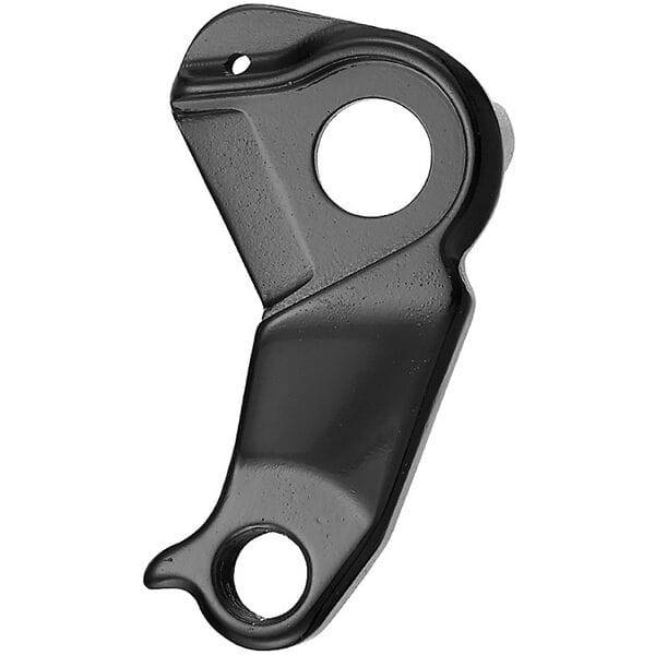 M Part Ghost Black alloy bike gear hanger, durable frame protector, mounted on bike frame, showing sleek black finish and sturdy construction.
