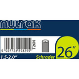 Nutrak 26-inch Schrader valve inner tube for bike tires, suitable for 26-inch tires, with Valve and durable rubber construction.
