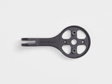 Black Bontrager Pro Blendr Alloy bike computer mount, compatible accessories, designed for secure attachment to handlebars.