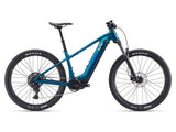 Liv Lurra E+ 2 electric mountain bike with integrated battery and SyncDrive motor, shown in a scenic outdoor setting